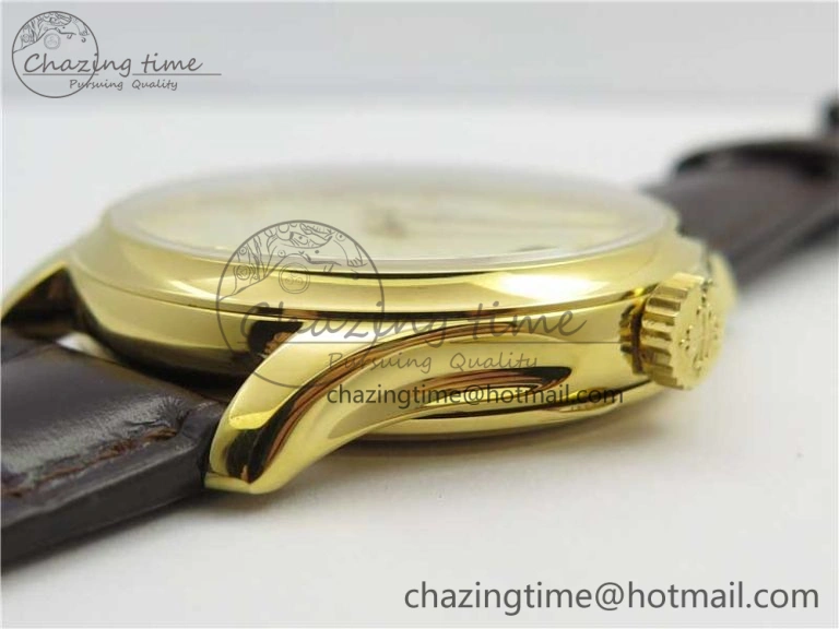 Trendy Calatrava 5227R YG ZF 1:1 Best Edition Ivory Dial on Brown Leather Strap A324CS 8970