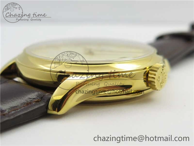 Trendy Calatrava 5227R YG ZF 1:1 Best Edition Ivory Dial on Brown Leather Strap A324CS 8970