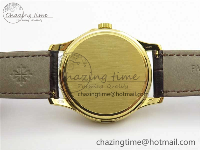 Trendy Calatrava 5227R YG ZF 1:1 Best Edition Ivory Dial on Brown Leather Strap A324CS 8970