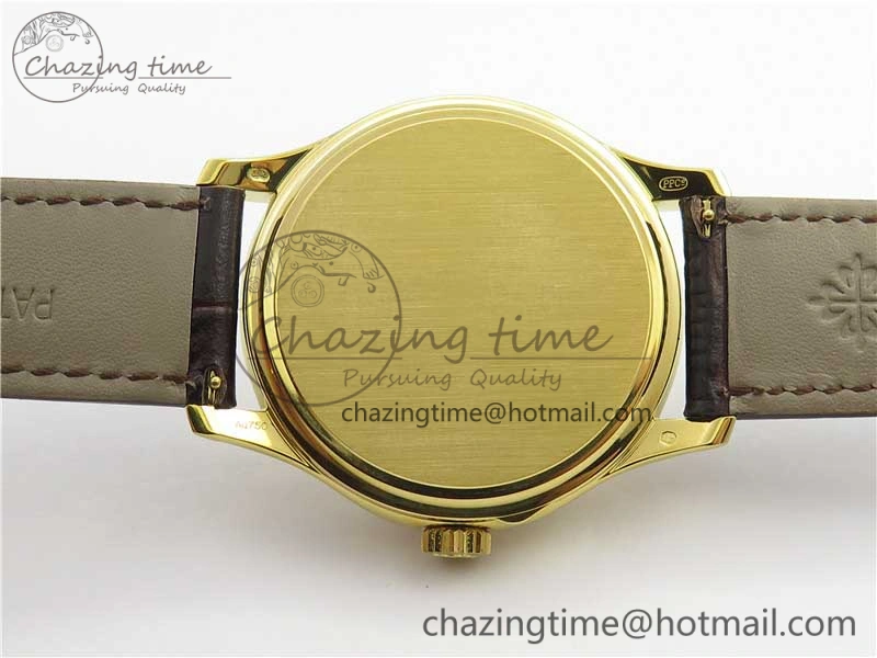Trendy Calatrava 5227R YG ZF 1:1 Best Edition Ivory Dial on Brown Leather Strap A324CS 8970
