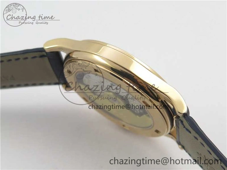 Thermal Calatrava 5296G RG ZF 1:1 Best Edition White Dial Blue Hands on Black Leather Strap 324CS 8945