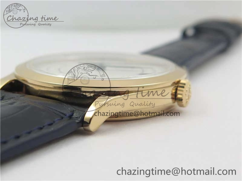 Thermal Calatrava 5296G RG ZF 1:1 Best Edition White Dial Blue Hands on Black Leather Strap 324CS 8945