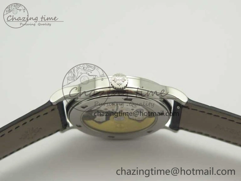 DailyWear Calatrava 5296G SS ZF 1:1 Best Edition Ivory Dial On Black Leather Strap 324CS (Free Box 8981