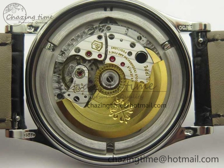 DailyWear Calatrava 5296G SS ZF 1:1 Best Edition Ivory Dial On Black Leather Strap 324CS (Free Box 8981