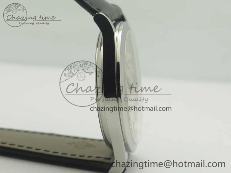 DailyWear Calatrava 5296G SS ZF 1:1 Best Edition Ivory Dial On Black Leather Strap 324CS (Free Box 8981