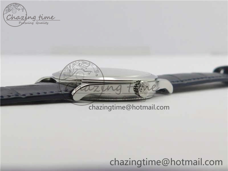 Calatrava 5296G SS ZF 1:1 Best Edition White Dial Blue Hands on Black Leather Strap 324CS ZeroBulk 8947