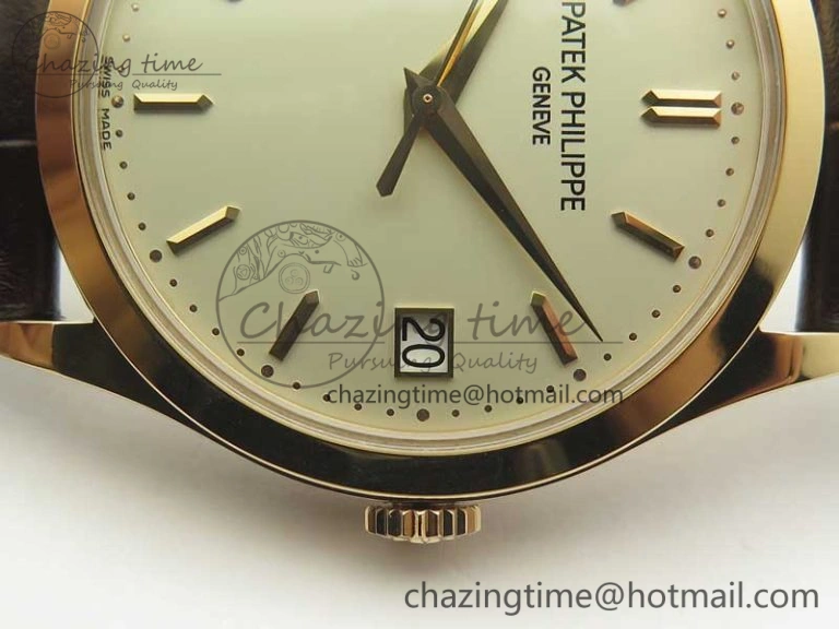 EyeCatching Calatrava 5296R RG ZF 1:1 Best Edition Ivory Dial on Brown Leather Strap 324CS (Free box) 8977