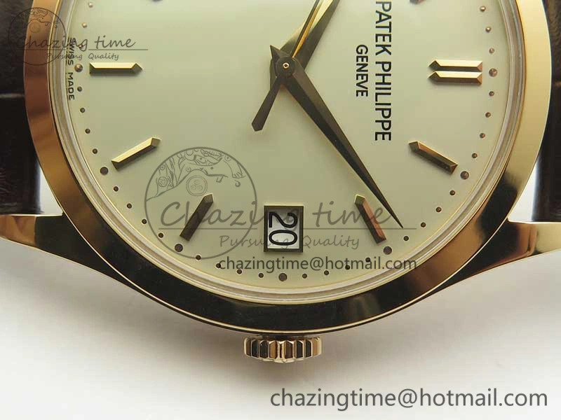 EyeCatching Calatrava 5296R RG ZF 1:1 Best Edition Ivory Dial on Brown Leather Strap 324CS (Free box) 8977