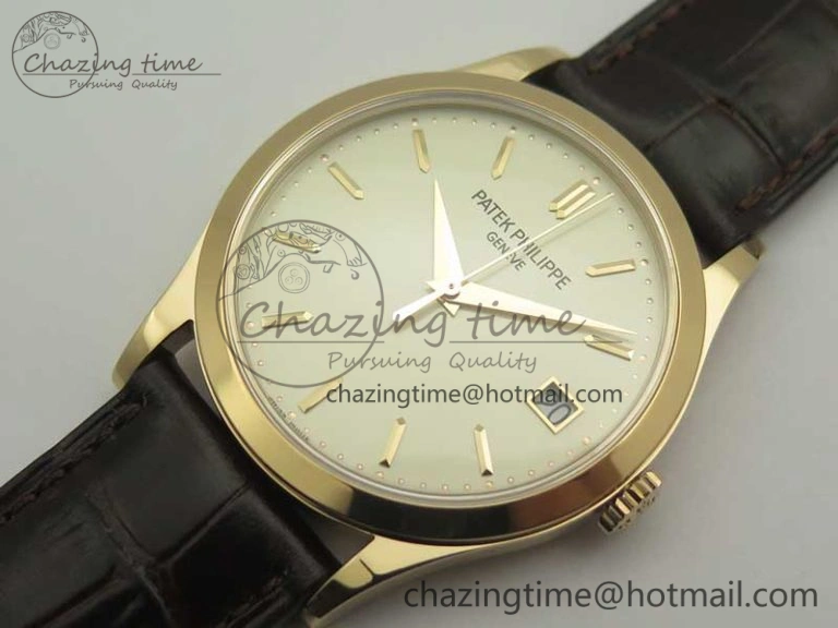 EyeCatching Calatrava 5296R RG ZF 1:1 Best Edition Ivory Dial on Brown Leather Strap 324CS (Free box) 8977