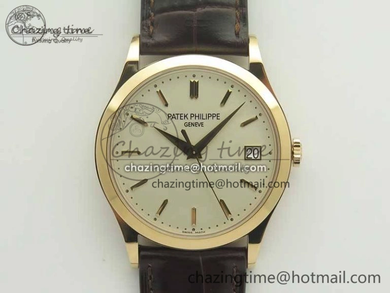 EyeCatching Calatrava 5296R RG ZF 1:1 Best Edition Ivory Dial on Brown Leather Strap 324CS (Free box) 8977