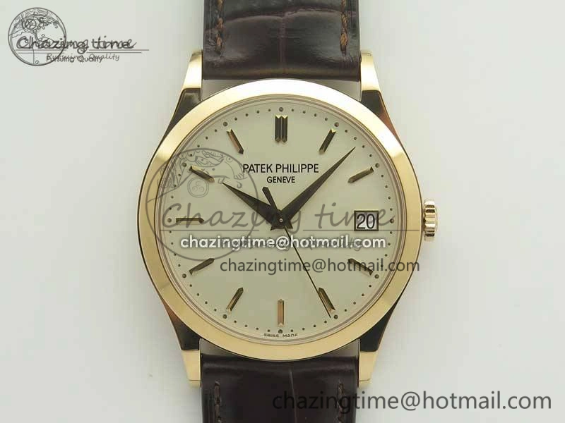 EyeCatching Calatrava 5296R RG ZF 1:1 Best Edition Ivory Dial on Brown Leather Strap 324CS (Free box) 8977