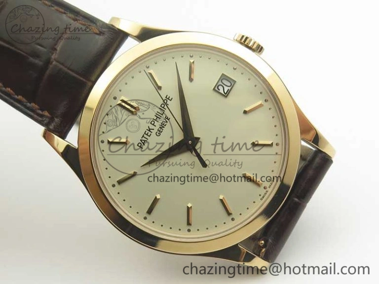 EyeCatching Calatrava 5296R RG ZF 1:1 Best Edition Ivory Dial on Brown Leather Strap 324CS (Free box) 8977