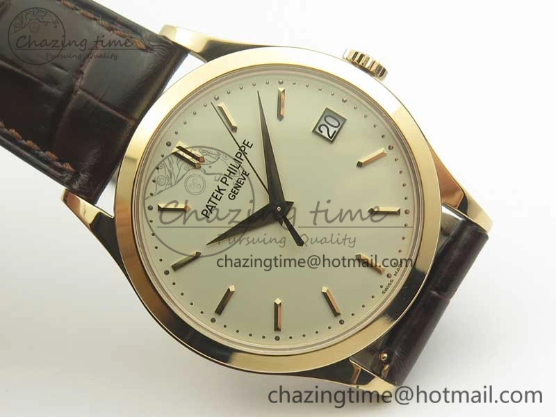 EyeCatching Calatrava 5296R RG ZF 1:1 Best Edition Ivory Dial on Brown Leather Strap 324CS (Free box) 8977