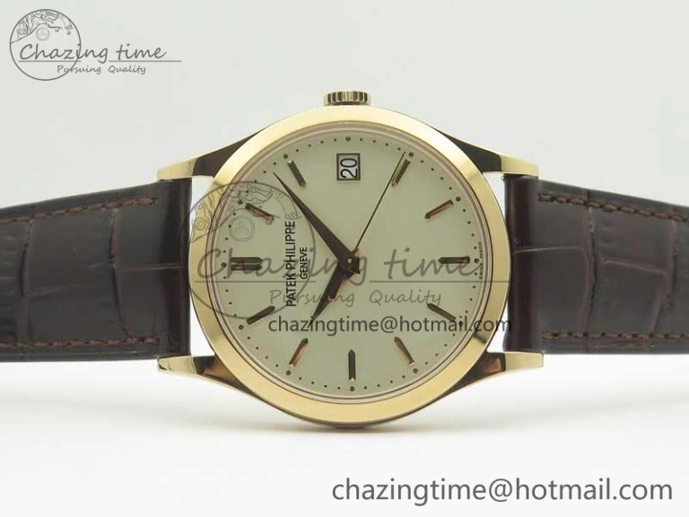 EyeCatching Calatrava 5296R RG ZF 1:1 Best Edition Ivory Dial on Brown Leather Strap 324CS (Free box) 8977