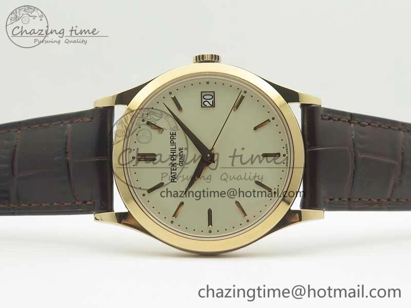 EyeCatching Calatrava 5296R RG ZF 1:1 Best Edition Ivory Dial on Brown Leather Strap 324CS (Free box) 8977