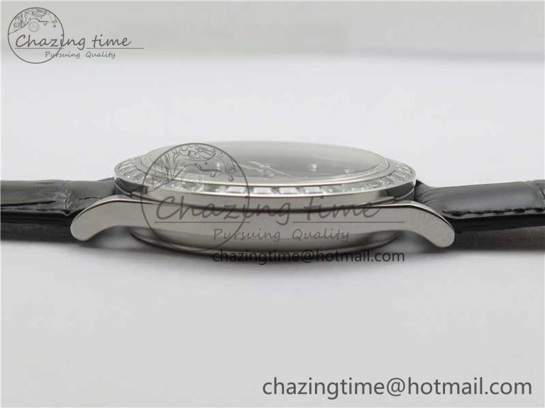 Calatrava 5298P-012 SS T Diamonds Bezel ZF 1:1 Best Edition Black Dial on Black Leather Strap A324CS FashionForward 8874