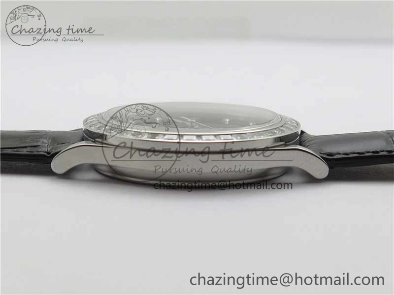 Calatrava 5298P-012 SS T Diamonds Bezel ZF 1:1 Best Edition Black Dial on Black Leather Strap A324CS FashionForward 8874