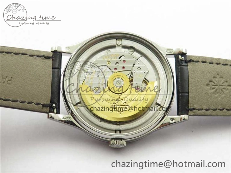 Calatrava 5298P-012 SS T Diamonds Bezel ZF 1:1 Best Edition Black Dial on Black Leather Strap A324CS FashionForward 8874