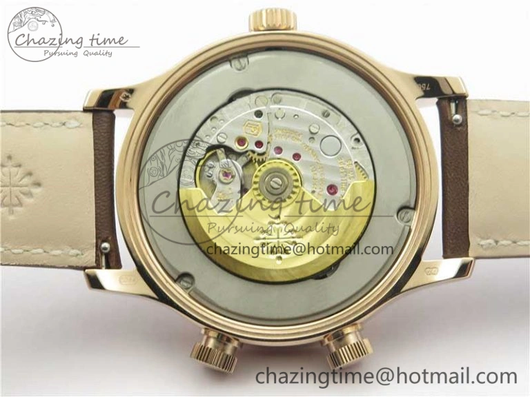 Calatrava 5524R Pilot Travel Time RG GRF Brown Dial on Brown Leather Strap A324 V MultiPurpose 8917