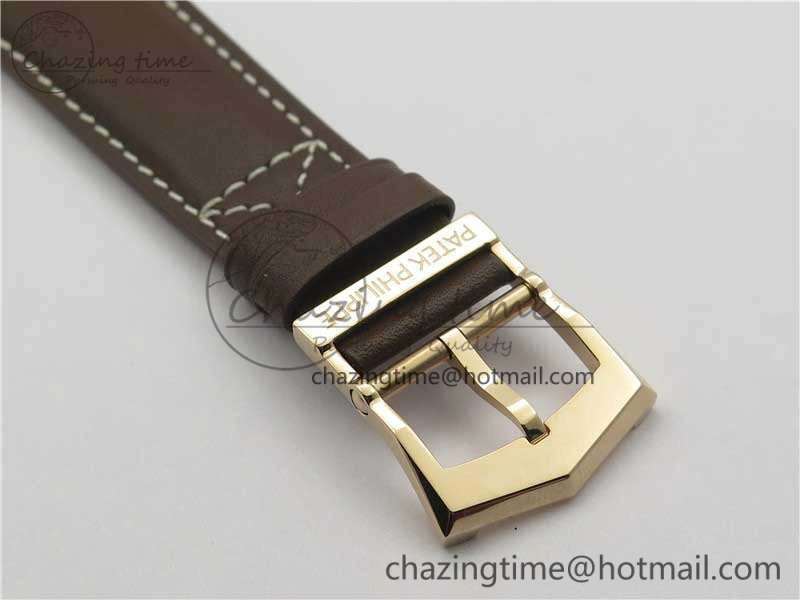 Calatrava 5524R Pilot Travel Time RG GRF Brown Dial on Brown Leather Strap A324 V MultiPurpose 8917