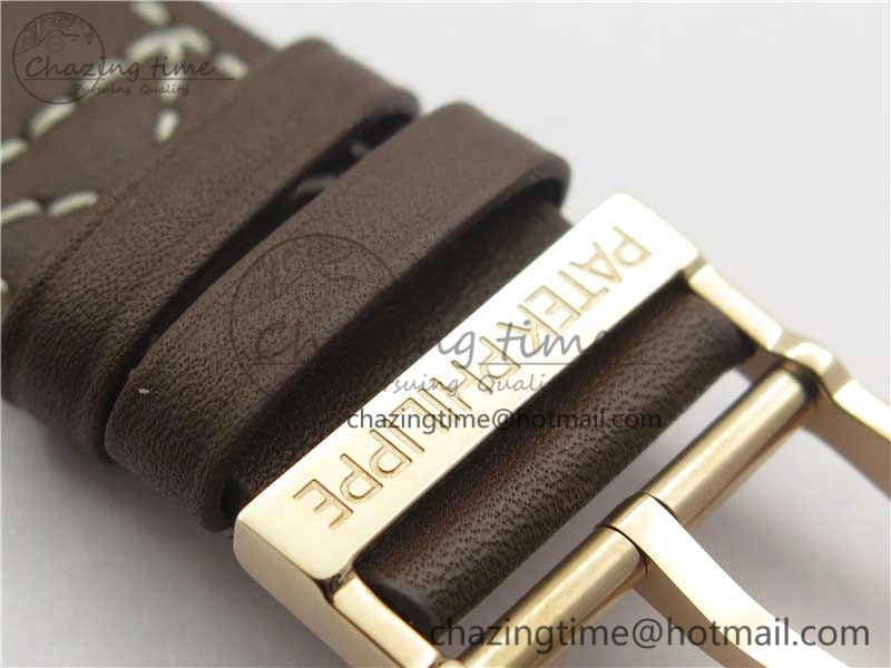 Calatrava 5524R Pilot Travel Time RG GRF Brown Dial on Brown Leather Strap A324 V MultiPurpose 8917