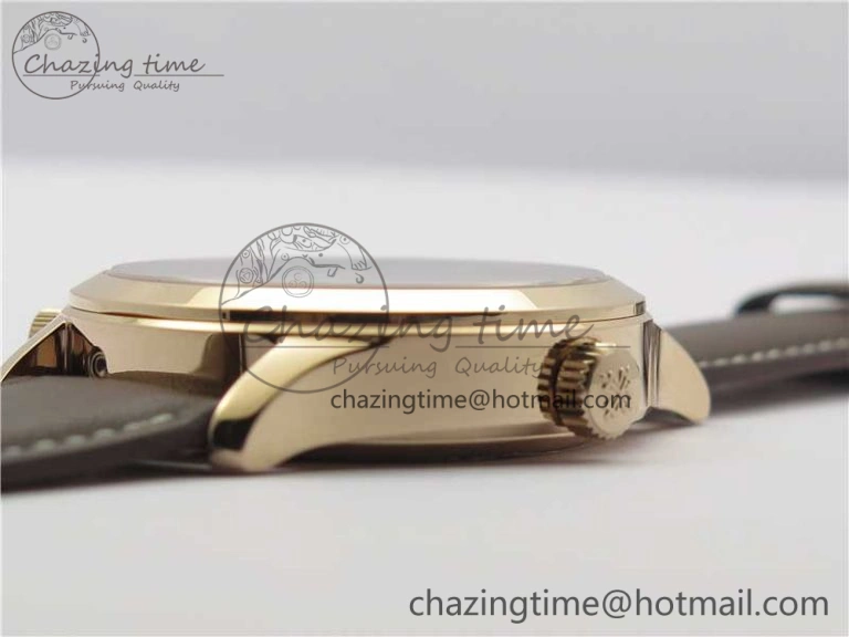 Calatrava 5524R Pilot Travel Time RG GRF Brown Dial on Brown Leather Strap A324 V MultiPurpose 8917