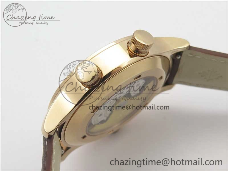 Calatrava 5524R Pilot Travel Time RG GRF Brown Dial on Brown Leather Strap MIYOTA Sleek 7155