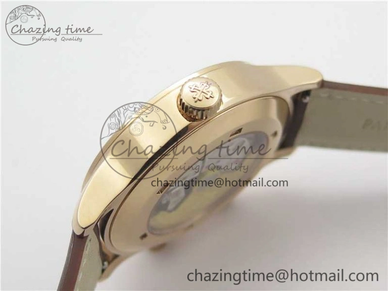 Calatrava 5524R Pilot Travel Time RG GRF Brown Dial on Brown Leather Strap MIYOTA Sleek 7155