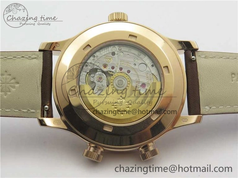 Calatrava 5524R Pilot Travel Time RG GRF Brown Dial on Brown Leather Strap MIYOTA Sleek 7155