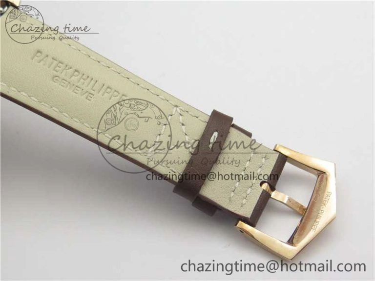 Calatrava 5524R Pilot Travel Time RG GRF Brown Dial on Brown Leather Strap MIYOTA Sleek 7155