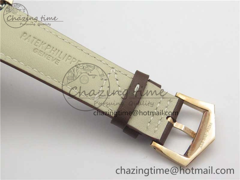 Calatrava 5524R Pilot Travel Time RG GRF Brown Dial on Brown Leather Strap MIYOTA Sleek 7155