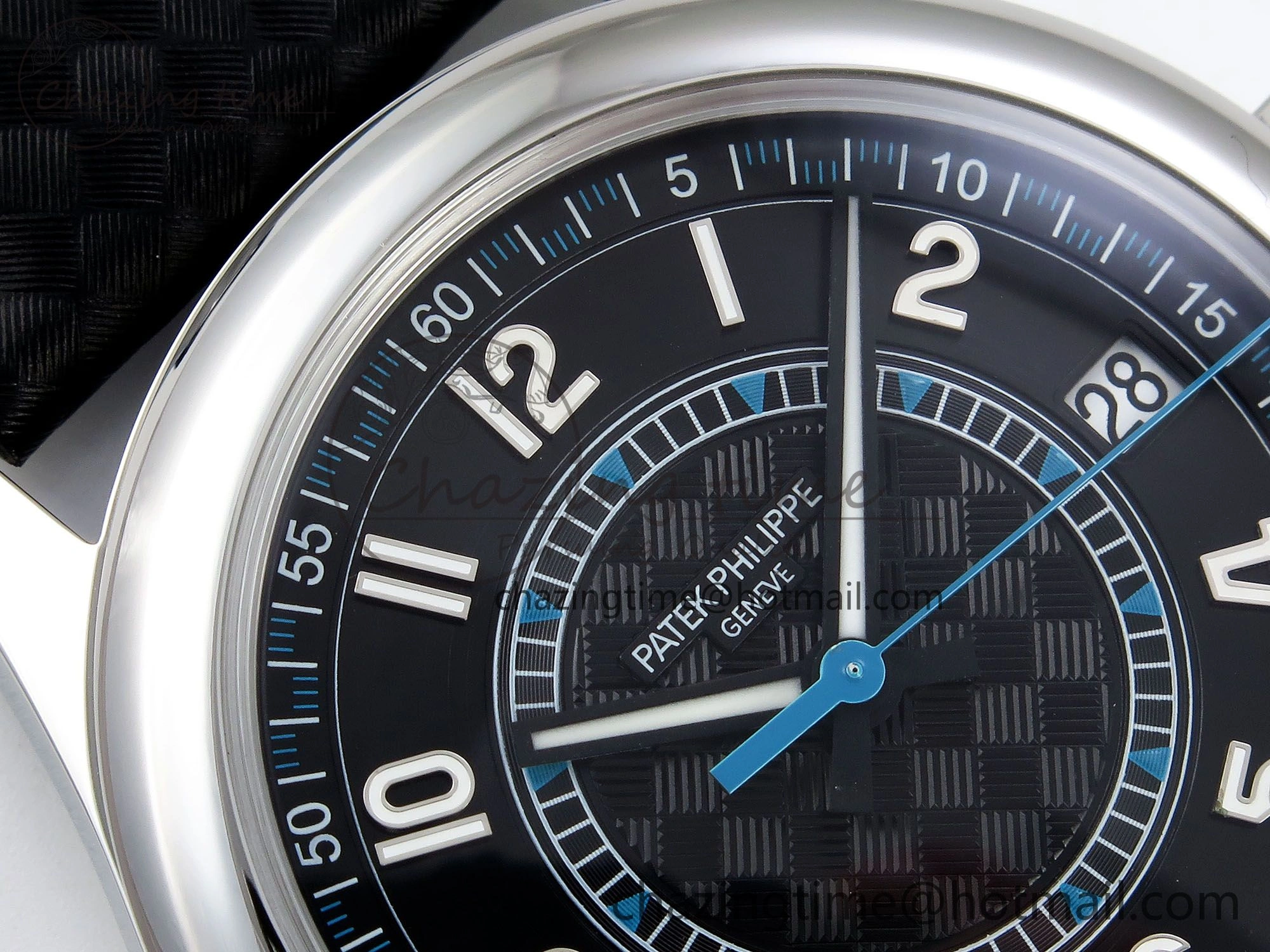 Reliable Calatrava 6007G SS PPF 1:1 Best Edition Black Blue Dial on Black Leather Strap 330CS 8741