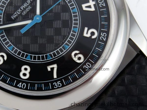 Reliable Calatrava 6007G SS PPF 1:1 Best Edition Black Blue Dial on Black Leather Strap 330CS 8741