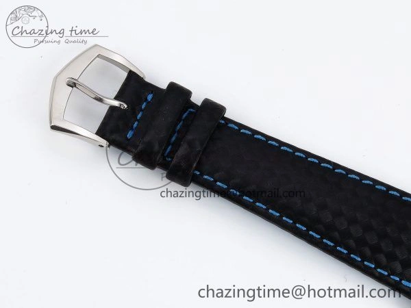 Reliable Calatrava 6007G SS PPF 1:1 Best Edition Black Blue Dial on Black Leather Strap 330CS 8741