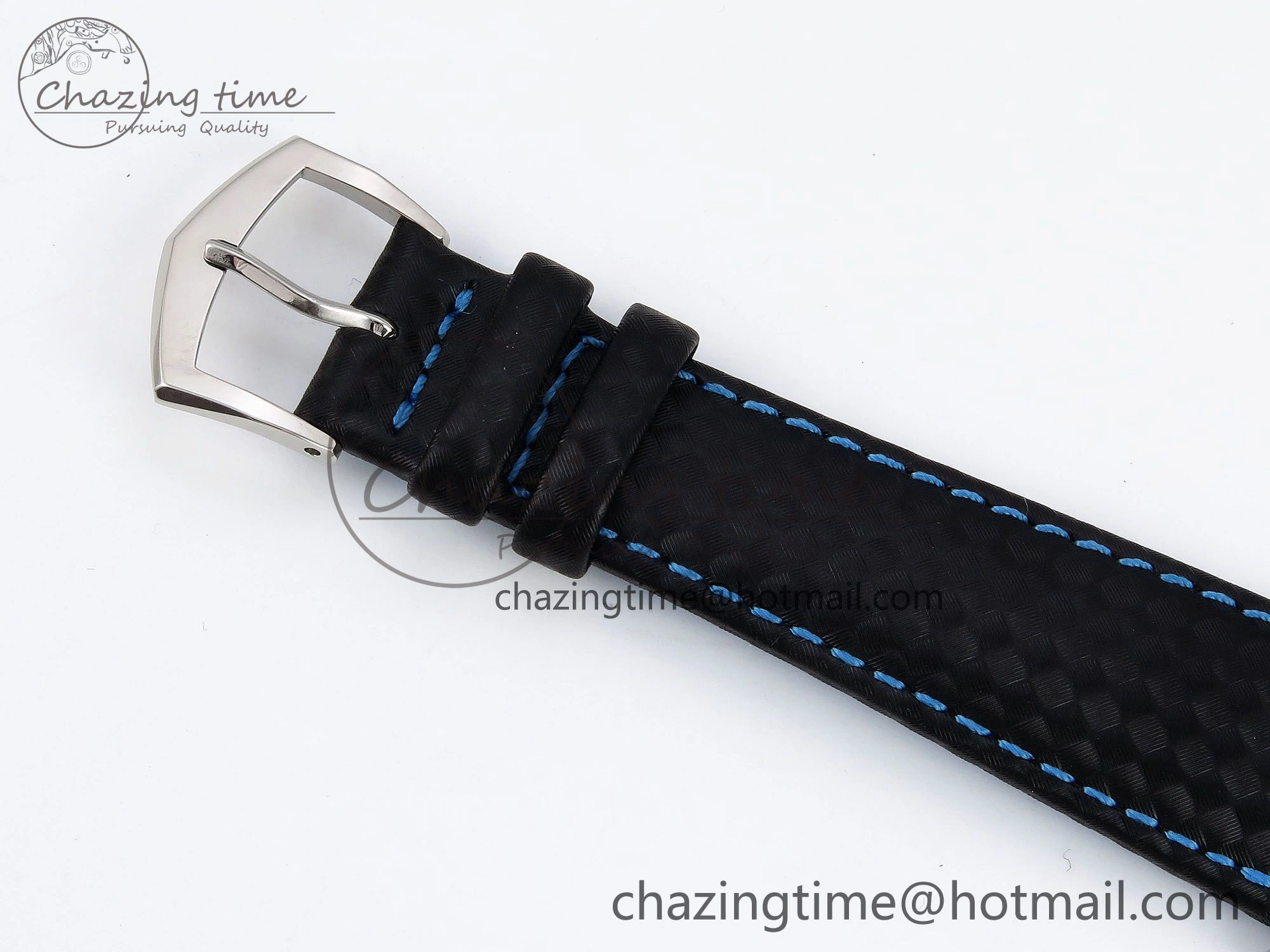 Reliable Calatrava 6007G SS PPF 1:1 Best Edition Black Blue Dial on Black Leather Strap 330CS 8741