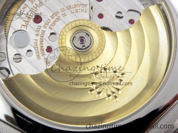 Calatrava 6007G SS PPF 1:1 Best Edition Black Red Dial on Black Leather Strap 330CS Modern 8740
