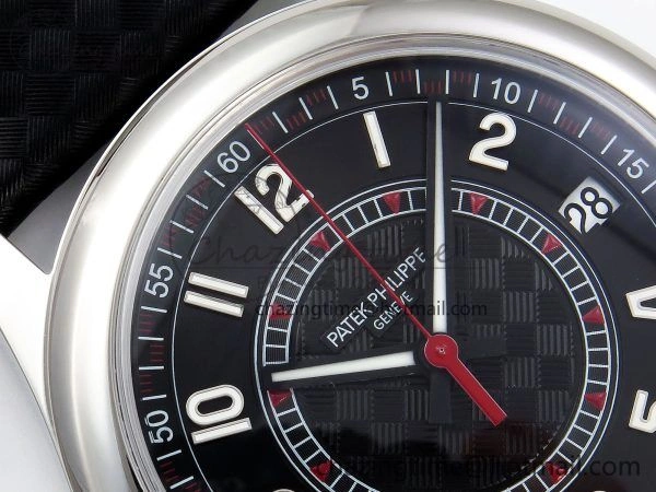 Calatrava 6007G SS PPF 1:1 Best Edition Black Red Dial on Black Leather Strap 330CS Modern 8740