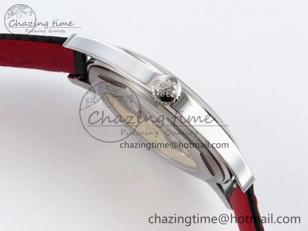Calatrava 6007G SS PPF 1:1 Best Edition Black Red Dial on Black Leather Strap 330CS Modern 8740
