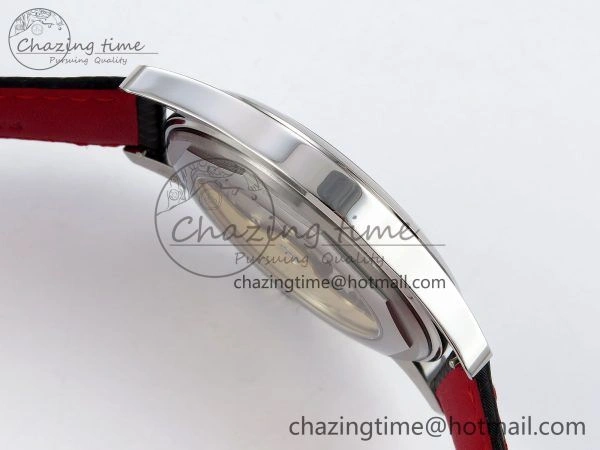 Calatrava 6007G SS PPF 1:1 Best Edition Black Red Dial on Black Leather Strap 330CS Modern 8740