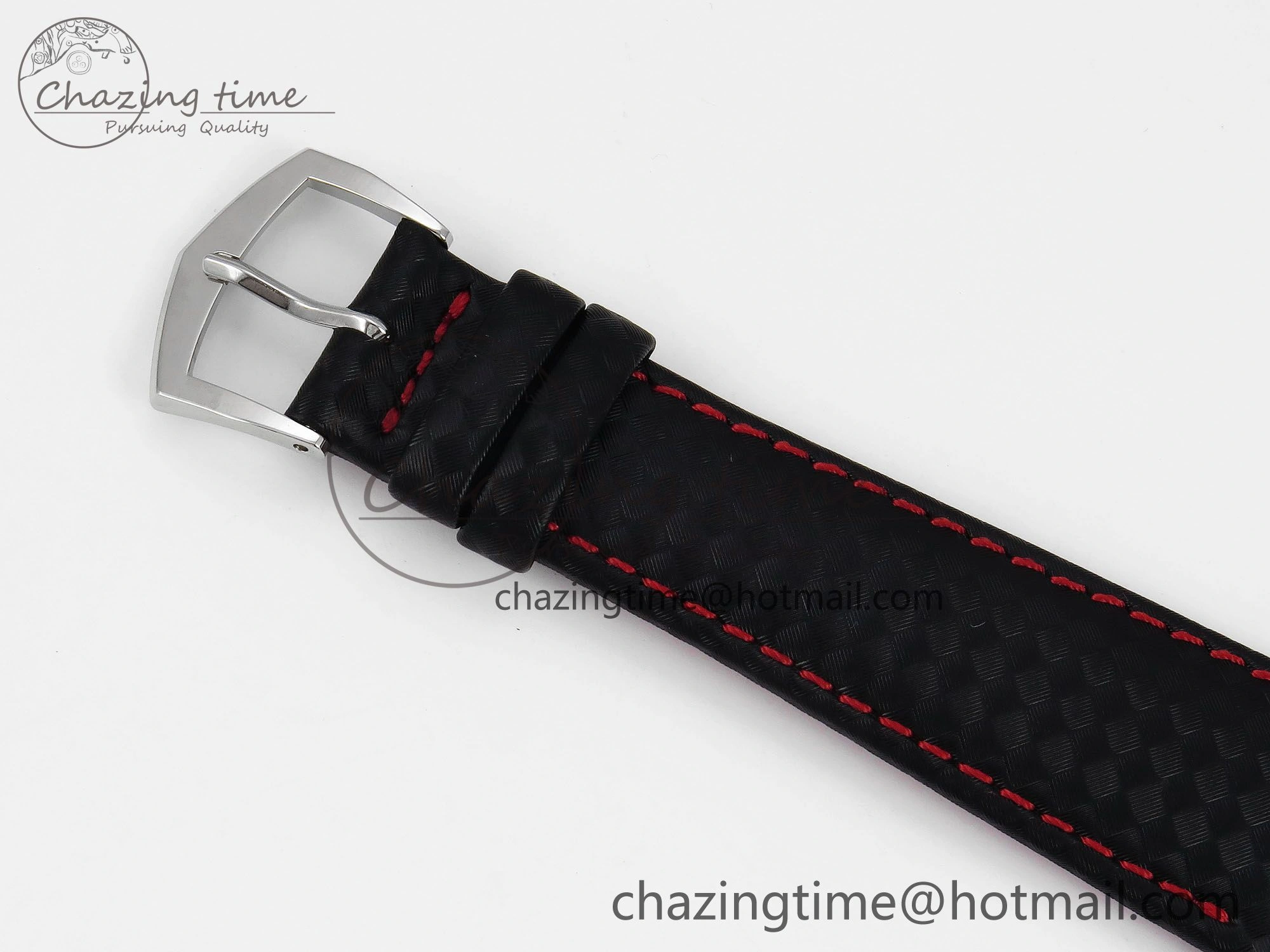 Calatrava 6007G SS PPF 1:1 Best Edition Black Red Dial on Black Leather Strap 330CS Modern 8740