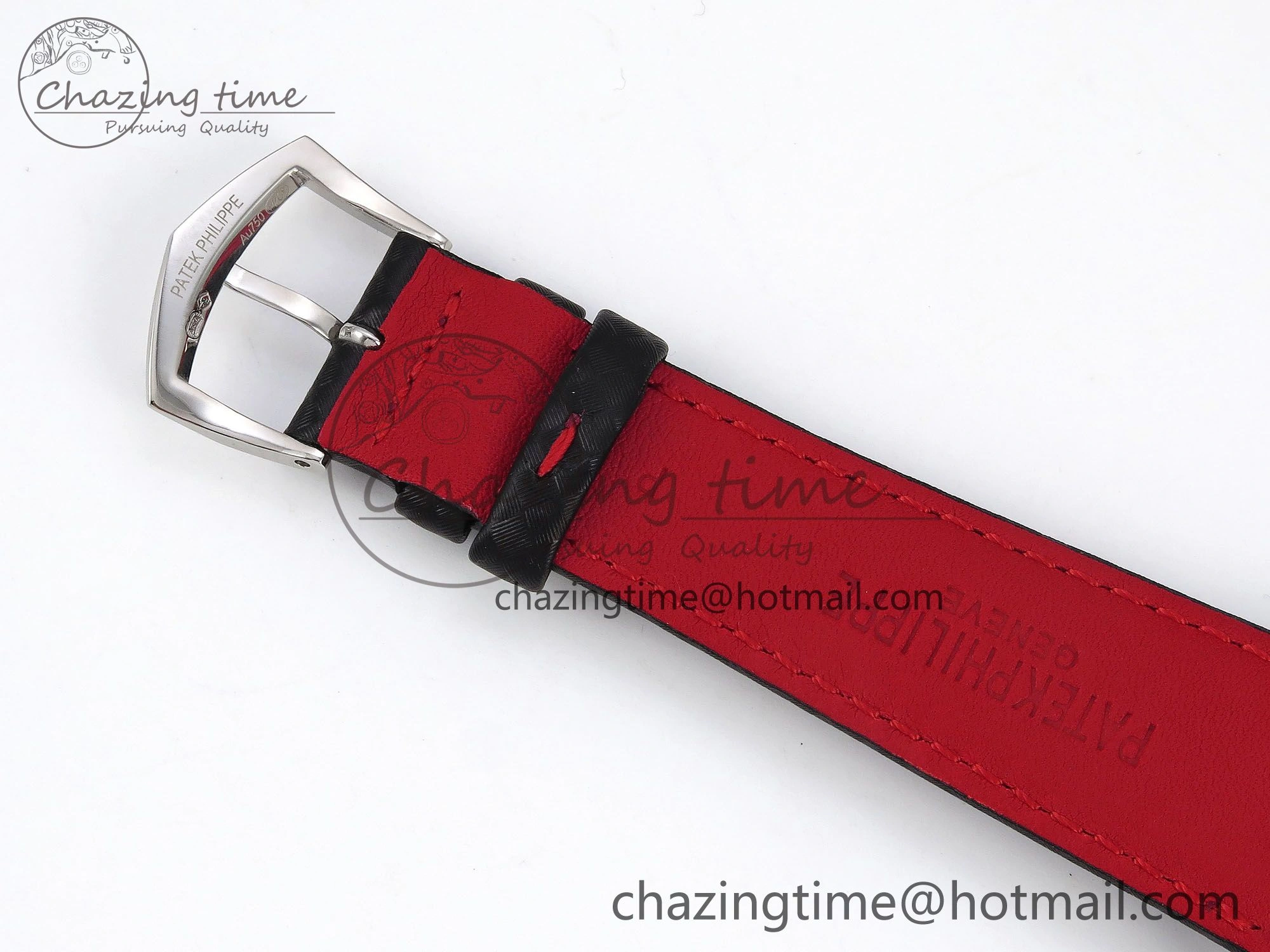 Calatrava 6007G SS PPF 1:1 Best Edition Black Red Dial on Black Leather Strap 330CS Modern 8740