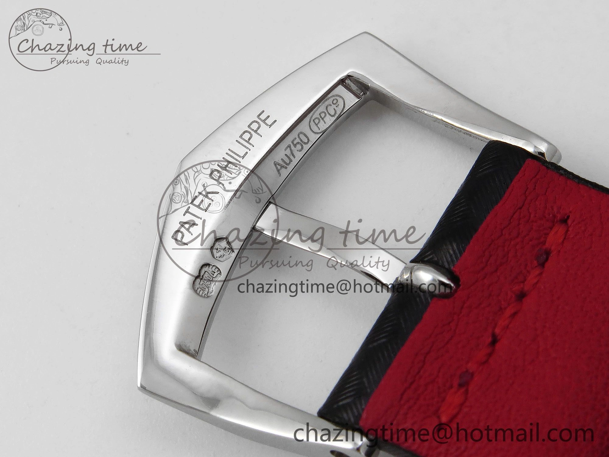 Calatrava 6007G SS PPF 1:1 Best Edition Black Red Dial on Black Leather Strap 330CS Modern 8740