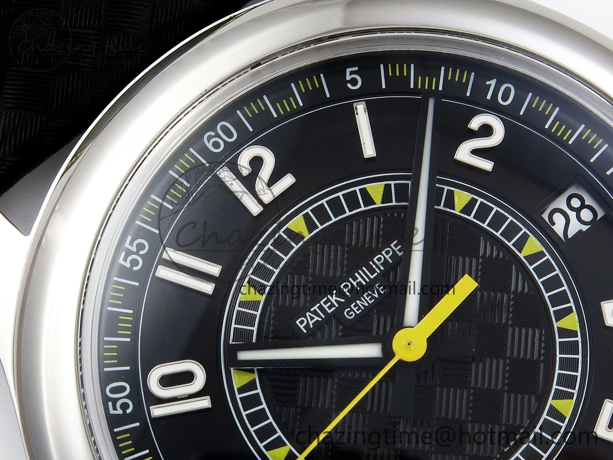 Calatrava 6007G SS PPF 1:1 Best Edition Black Yellow Dial on Black Leather Strap 330CS Fashionable 8738