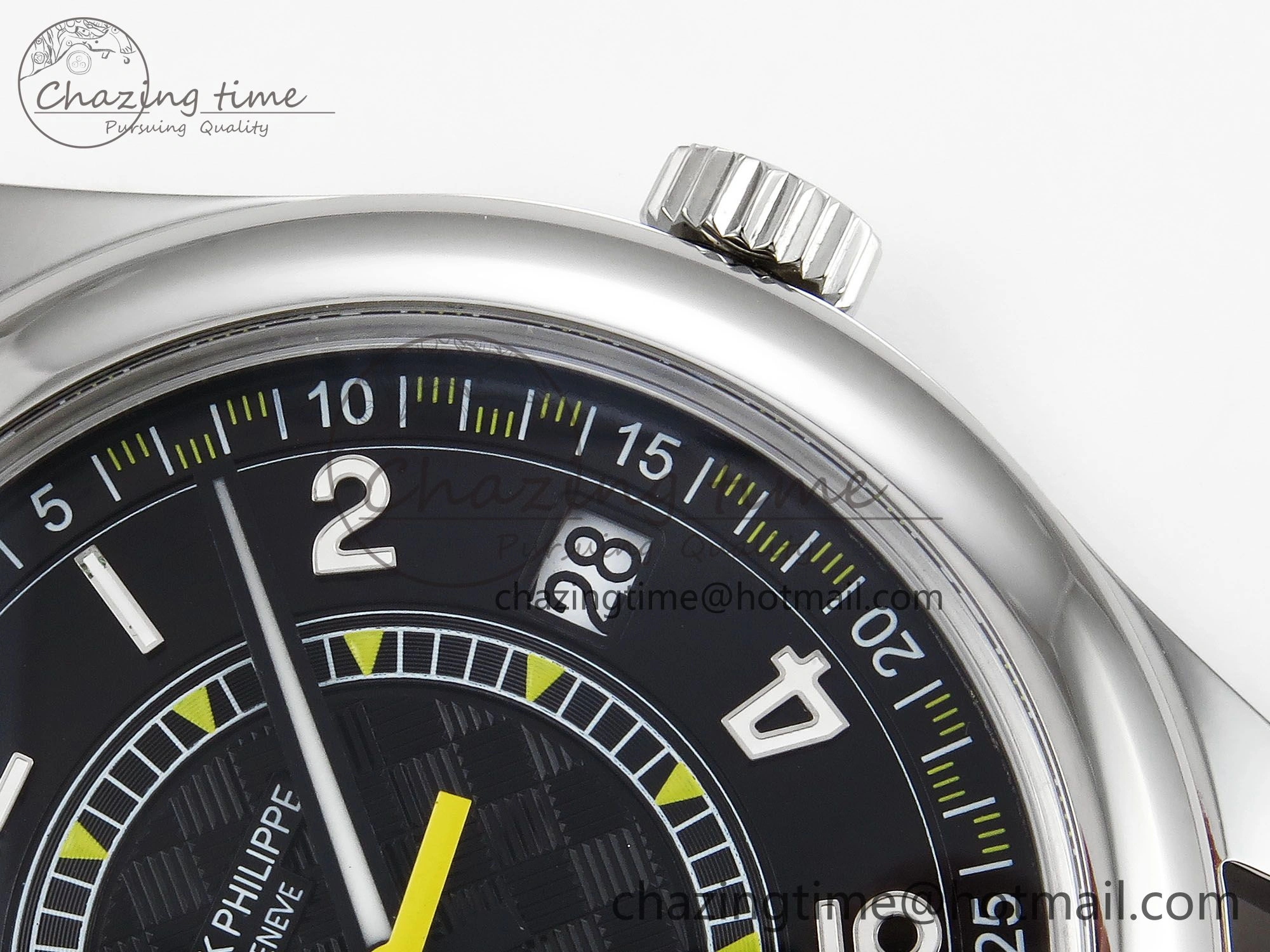 Calatrava 6007G SS PPF 1:1 Best Edition Black Yellow Dial on Black Leather Strap 330CS Fashionable 8738