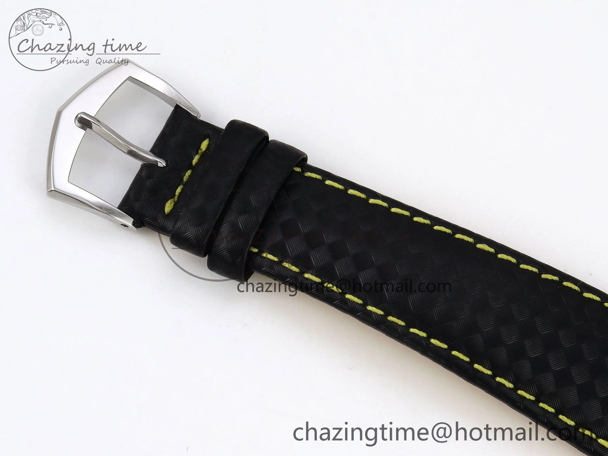 Calatrava 6007G SS PPF 1:1 Best Edition Black Yellow Dial on Black Leather Strap 330CS Fashionable 8738