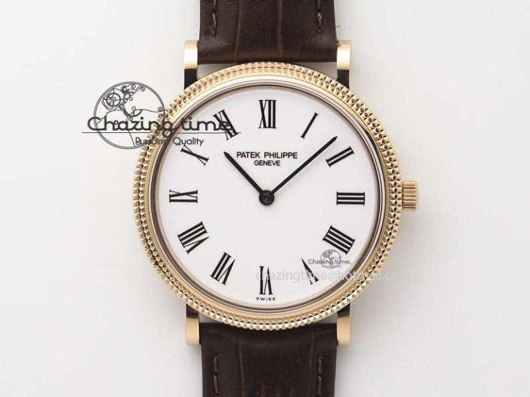 Calatrava Automatic RG SF Best Edition White Dial On Brown Leather Strap A240(Micro-Rotor) Unique 9097