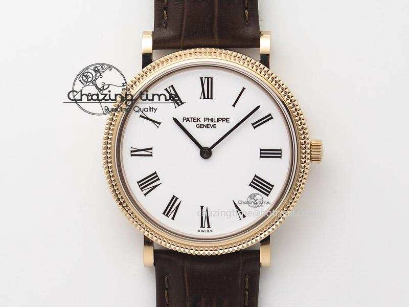 Calatrava Automatic RG SF Best Edition White Dial On Brown Leather Strap A240(Micro-Rotor) Unique 9097