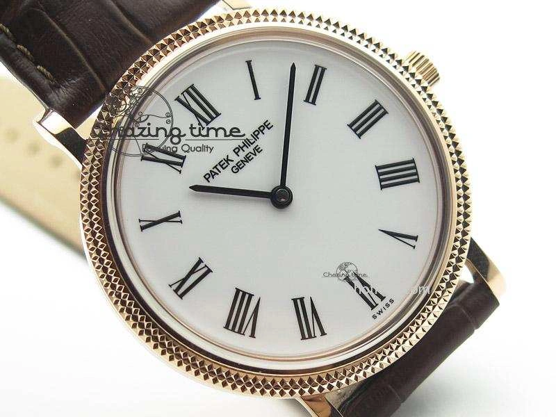 Calatrava Automatic RG SF Best Edition White Dial On Brown Leather Strap A240(Micro-Rotor) Unique 9097