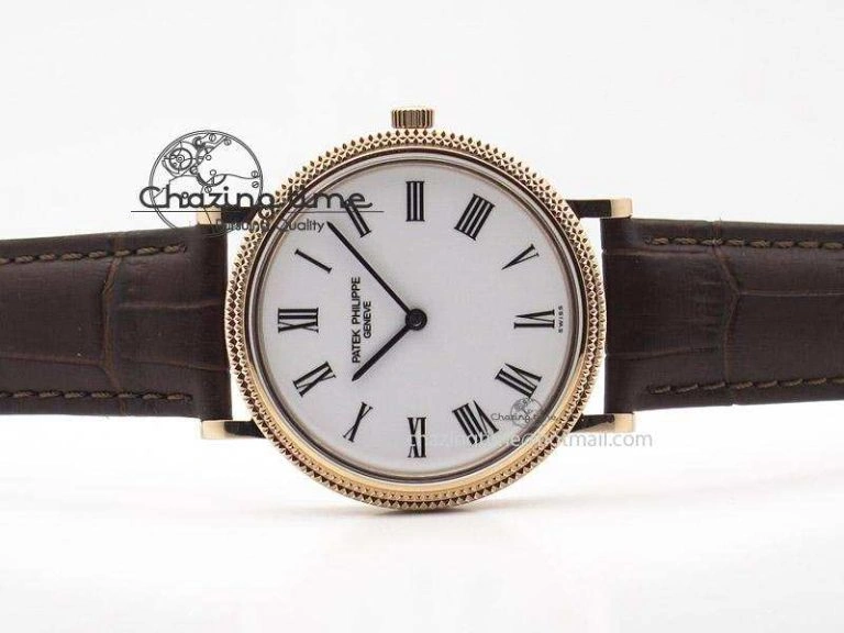 Calatrava Automatic RG SF Best Edition White Dial On Brown Leather Strap A240(Micro-Rotor) Unique 9097