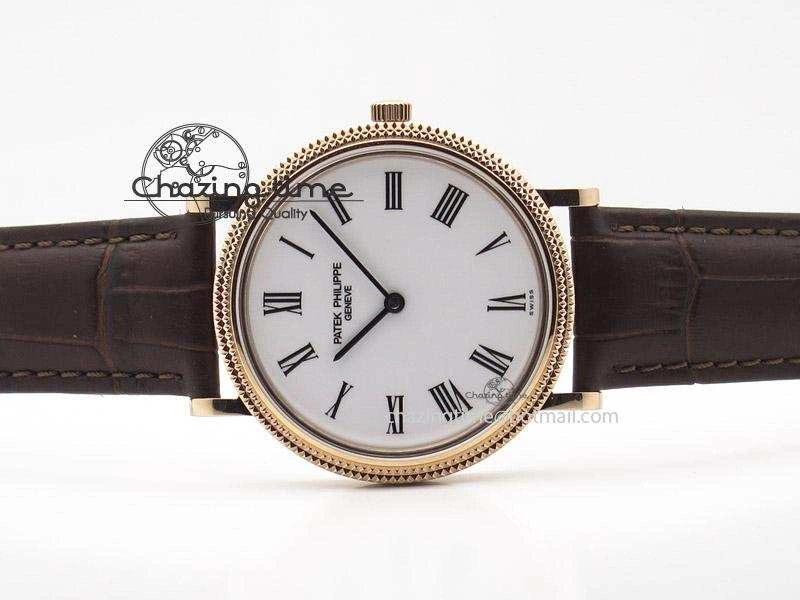 Calatrava Automatic RG SF Best Edition White Dial On Brown Leather Strap A240(Micro-Rotor) Unique 9097